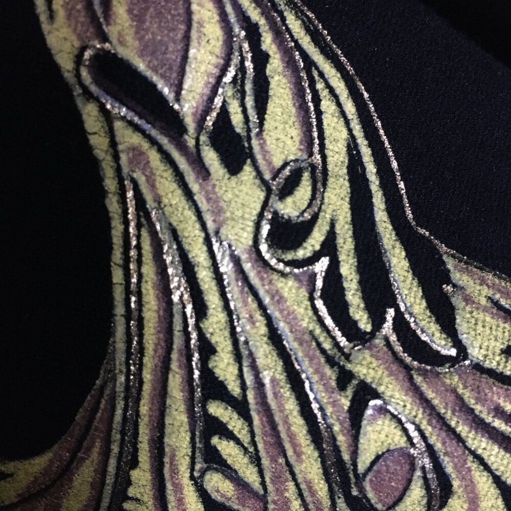 Vintage 90s/Y2K CachΓ© Baroque Midi Bodycon Dress USA Made - Picture 9 of 16